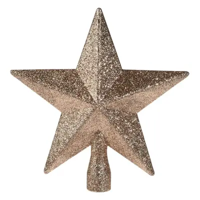 Vánoční špička na stromeček Glitter star růžová, 19 x 19 x 5 cm