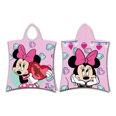 Jerry Fabrics plážová osuška pončo Minnie Pink 50x115 cm