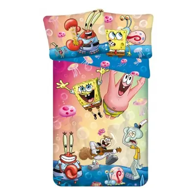 Dětské povlečení z mikrovlákna SPONGEBOB PARTY barevné Rozměr povlečení: 70 x 90 cm | 140 x 200 