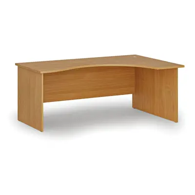 Ergonomický kancelářský pracovní stůl PRIMO WOOD, 1800 x 1200 mm, pravý, buk