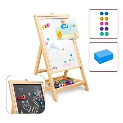 Allboards,Dřevěná, otočná křídová tabule na kreslení pro děti, magnetická, výška 79 cm,KIDS-EASE