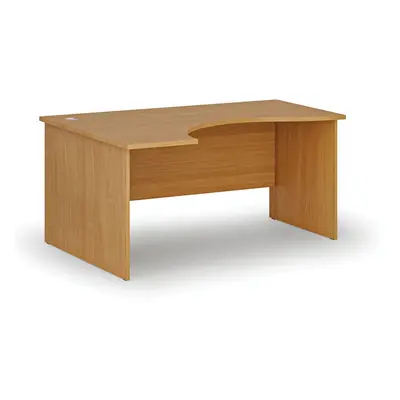 Ergonomický kancelářský pracovní stůl PRIMO WOOD, 1600 x 1200 mm, levý, buk