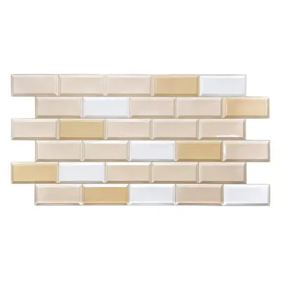 Obkladové panely 3D PVC TP10017313, rozměr 955 x 480 mm, obklad hnědo-bílý, GRACE