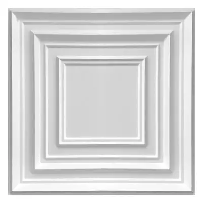 Obkladové panely 3D PVC ROMA D145 bílé, cena za kus, rozměr 500 x 500 mm, ROMA bílé, IMPOL TRADE