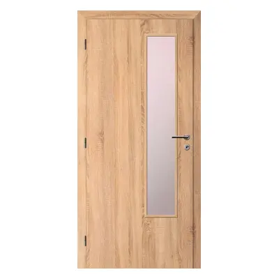 Solodoor Interiérové dveře L2 sklo, 60 L, 650 × 1985 mm, fólie, levé, dub Mystic, prosklené