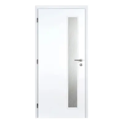 Doornite Basic Interiérové dveře Vertika, 80 L, 846 × 1983 mm, lakované, levé, bílé, prosklené