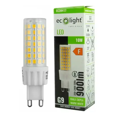 ECOLIGHT LED žárovka G9 - 10W - teplá bílá