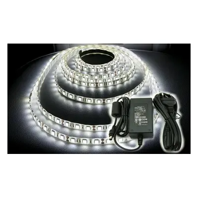 ECOLIGHT LED pásek KOMPLET - SMD 5050 - 5m - 300/5m - 72W - studená bílá + konektor + zdroj