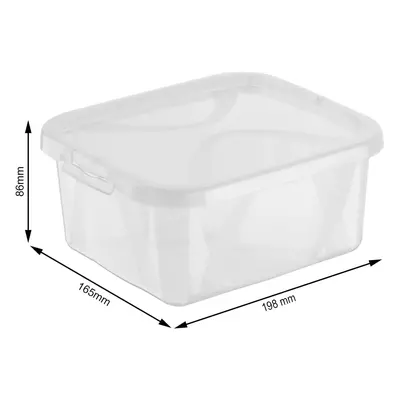 Úložný box, transparentní krabice s víkem, Rotho LONA, 20x17x9 (2l)