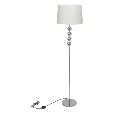 Stojací lampa s vysokým stojanem se 4 ozdobnými kuličkami, bílá