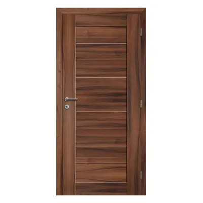 Solodoor Interiérové dveře rámové, 80 P, 850 × 1985 mm, fólie, pravé, ořech královský, plné