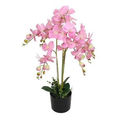 Umělá rostlina orchidej s květináčem 75 cm růžová