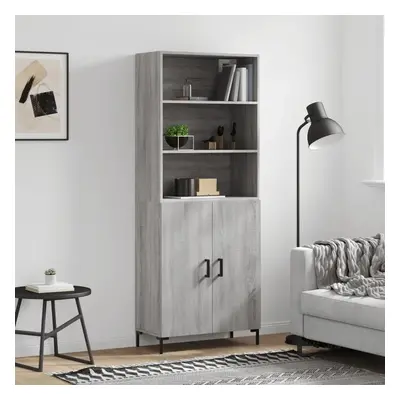 Skříň highboard šedá sonoma 69,5 x 34 x 180 cm kompozitní dřevo