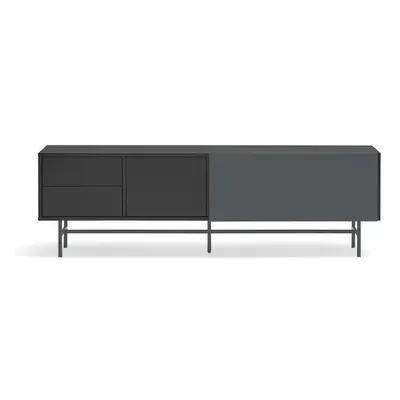 Černo-antracitový TV stolek 180x56 cm Nube – Teulat