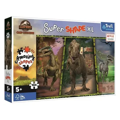 Trefl Puzzle 104 XL Super Shape Barevní dinosauři/Jurassic World 60x40cm v krabici 40x27x6cm