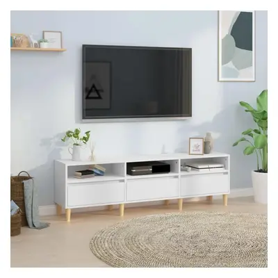 TV skříňka bílá 150 x 30 x 44,5 cm kompozitní dřevo