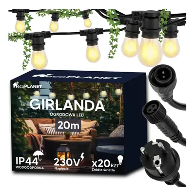 BERGE Zahradní girlanda 20m + 41x 1W LED žárovka