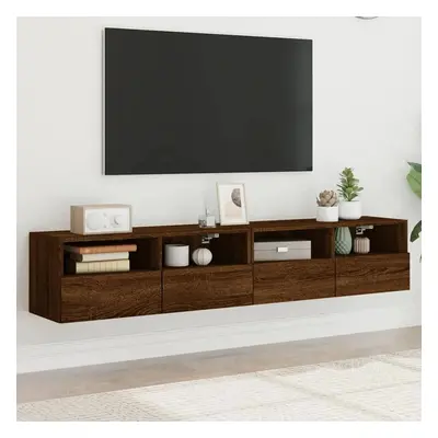 Nástěnné TV skříňky 2 ks hnědý dub 80x30x30 cm kompozitní dřevo