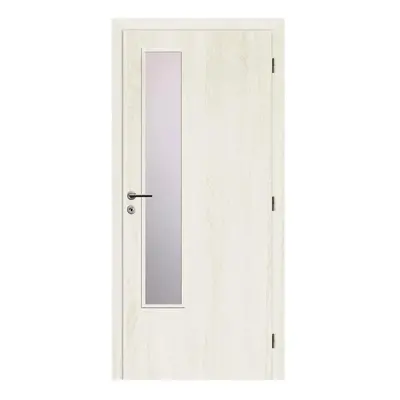 Solodoor Interiérové dveře L2 sklo, 70 P, 750 × 1985 mm, fólie, pravé, Andorra white, prosklené