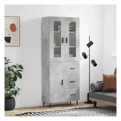 Skříň highboard betonově šedá 69,5x34x180 cm kompozitní dřevo