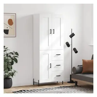 Skříň highboard bílá 69,5 x 34 x 180 cm kompozitní dřevo