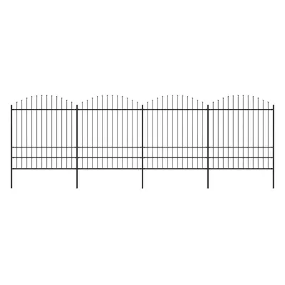 Zahradní plot s hroty ocel (1,75–2) x 6,8 m černý