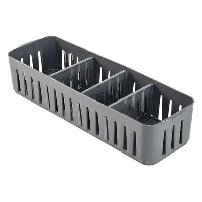 Orion Úložný box, s přepážkami, stohovatelný, šedý, NIKI (4 přepážky), 32x10x7