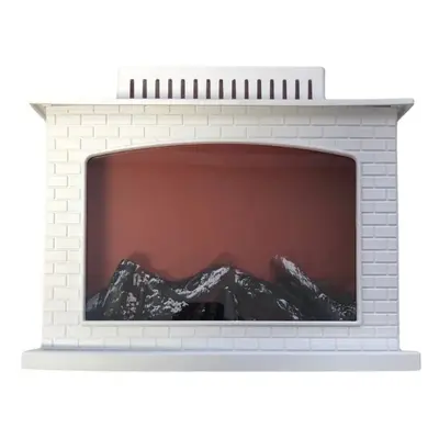 Moderní krb s LED imitací plamene - 25 x 21 cm - bílý