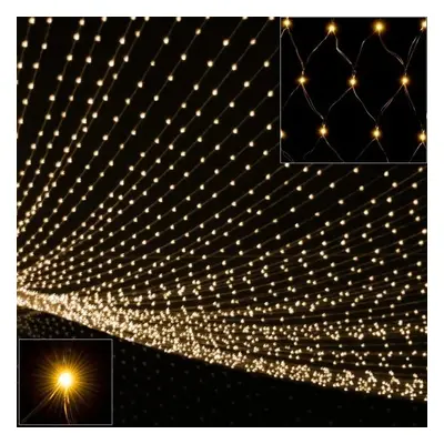 Síťový světelný řetěz teplá bílá 100 LED 120x120cm