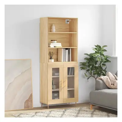 Skříň highboard dub sonoma 69,5 x 34 x 180 cm kompozitní dřevo