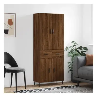 Skříň highboard hnědý dub 69,5 x 34 x 180 cm kompozitní dřevo