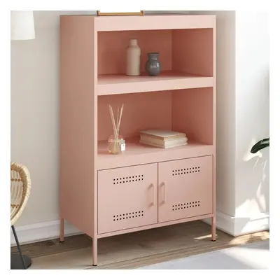 Skříň highboard růžová 68 x 39 x 113 cm ocel