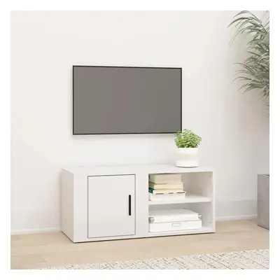 TV skříňka bílá s vysokým leskem 80x31,5x36 cm kompozitní dřevo