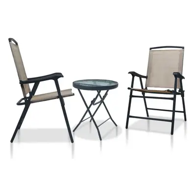 3dílný bistro set taupe ocel