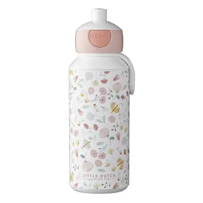 Dětská lahev v bílé a světle růžové barvě 400 ml Flowers & butterflies – Mepal