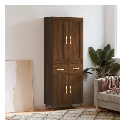 Skříň highboard hnědý dub 69,5 x 34 x 180 cm kompozitní dřevo