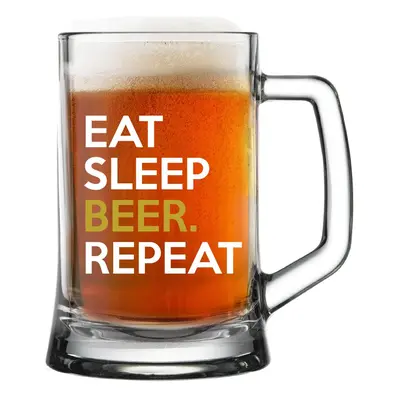 EAT SLEEP BEER. REPEAT - pivní sklenička 0,5 l