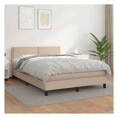 Box spring postel s matrací cappuccino 140x200 cm umělá kůže