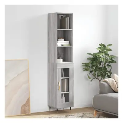 Skříň highboard šedá sonoma 34,5 x 34 x 180 cm kompozitní dřevo