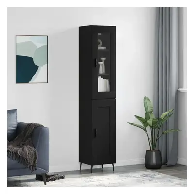 Skříň highboard černá 34,5 x 34 x 180 cm kompozitní dřevo