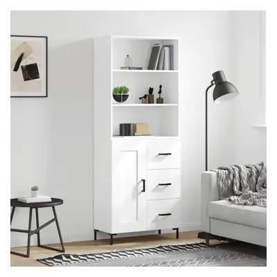 Skříň highboard bílá 69,5 x 34 x 180 cm kompozitní dřevo