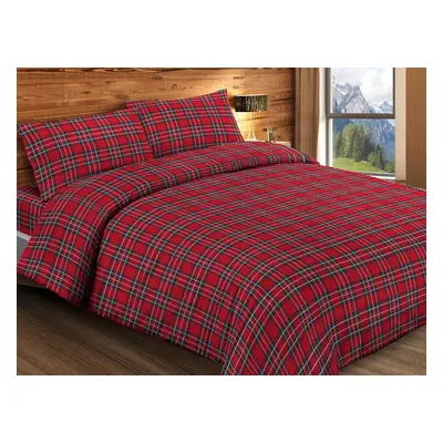 Gipetex Natural Dream Povlečení hladká bavlna Kilt Red - 220x200 / 2x70x90 cm