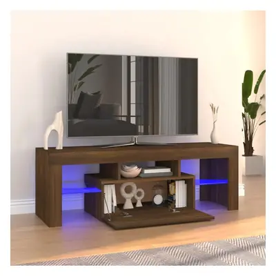 TV skříňka s LED osvětlením hnědý dub 120 x 35 x 40 cm