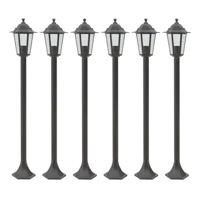 Zahradní sloupové lampy 6 ks E27 110 cm hliníkové bronzové