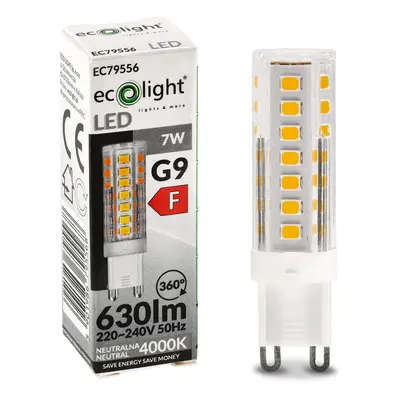 ECOLIGHT LED žárovka - G9 - 7W - neutrální bílá