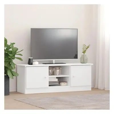 TV skříňka ALTA bílá 112 x 35 x 41 cm masivní borové dřevo