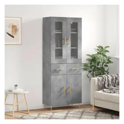 Skříň highboard betonově šedá 69,5x34x180 cm kompozitní dřevo