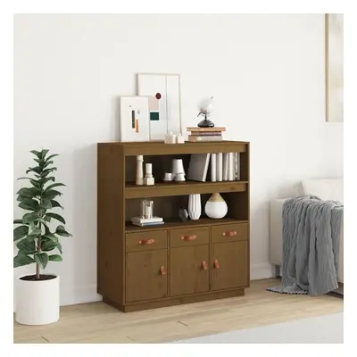 Skříň highboard medově hnědá 100x40x108,5 cm masivní borovice