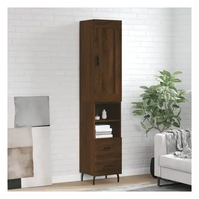 Skříň highboard hnědý dub 34,5 x 34 x 180 cm kompozitní dřevo