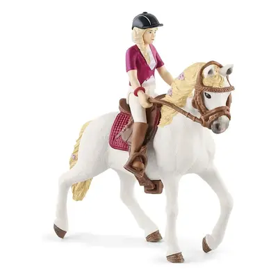 Schleich 42540 Blondýna Sofia s pohyblivými klouby na koni, 15 cm